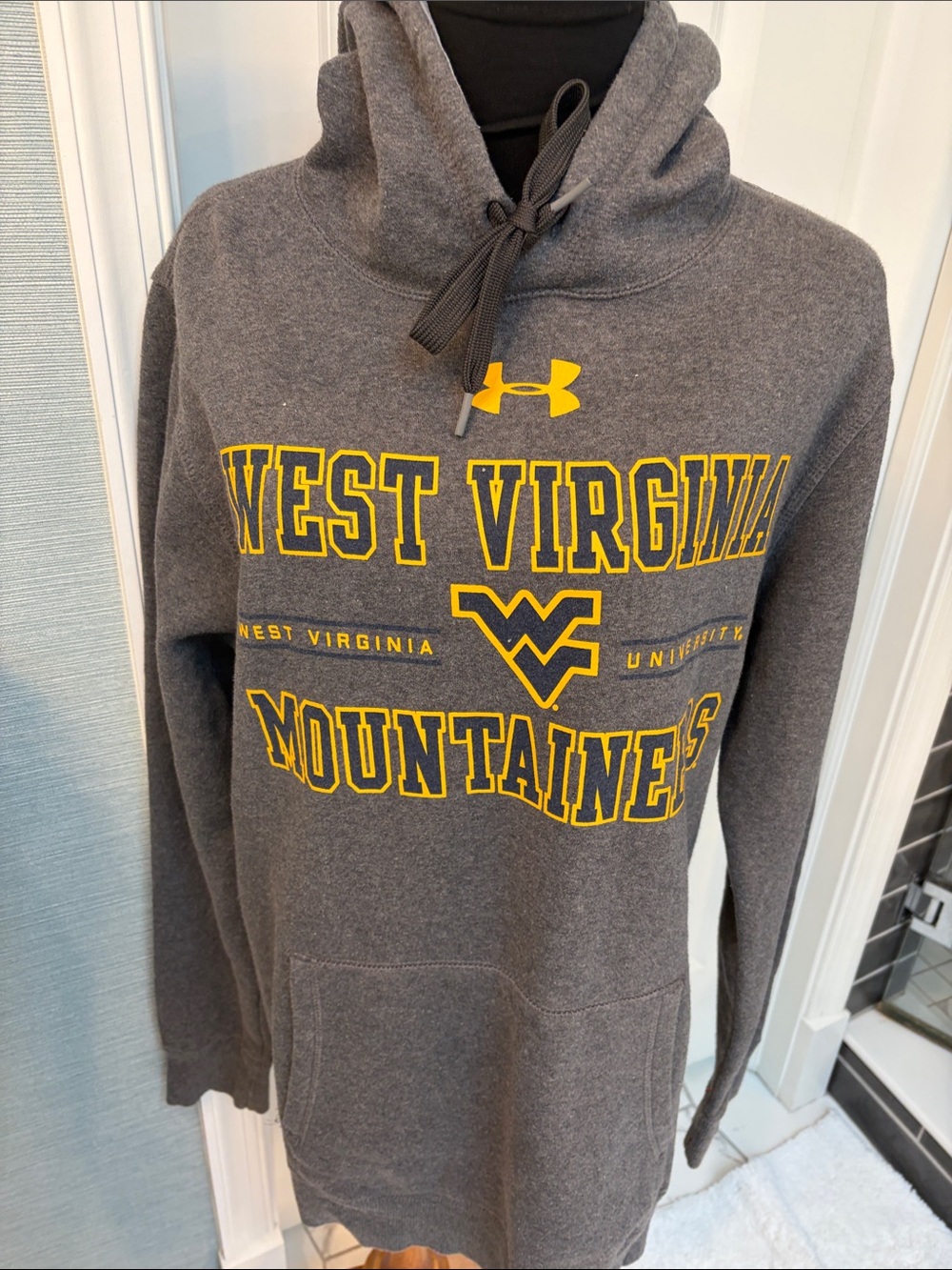 Under Armour Gray West Virginia Mountaineers Hoodie with Yellow Logo